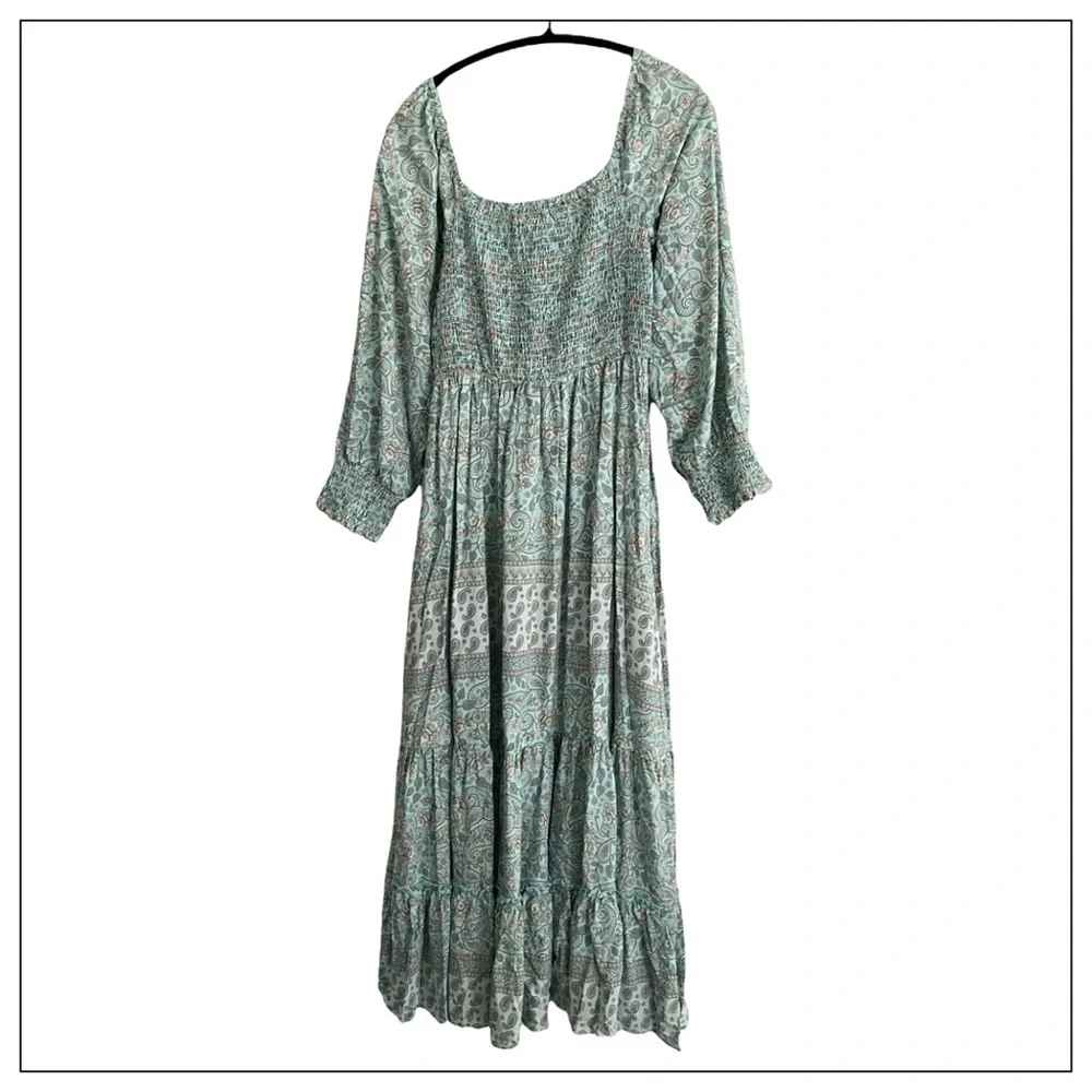 Jaase Mint Green Aquarius Boho Maxi Dress size L
